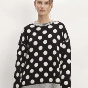 Everlane Black and White Polka Dot Sweater